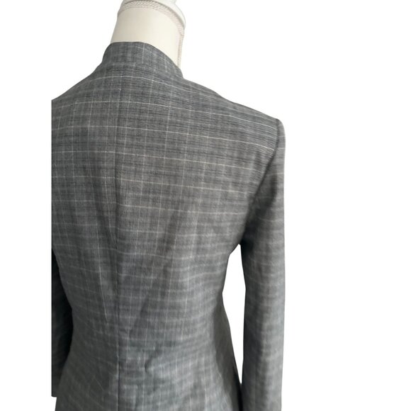 BANANA REPUBLIC Gray Plaid Jacket Blazer Size 4 - Picture 7 of 8